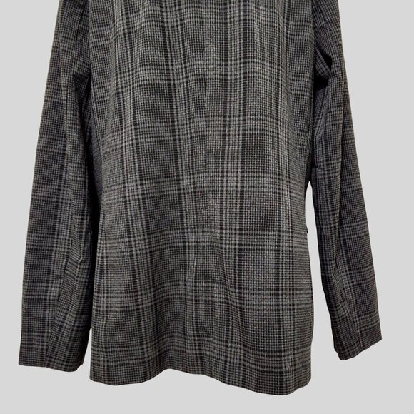 Sanctuary Womens One-Button Gray Plaid Blazer Two Front Flap Pockets Size 8 - Picture 7 of 10